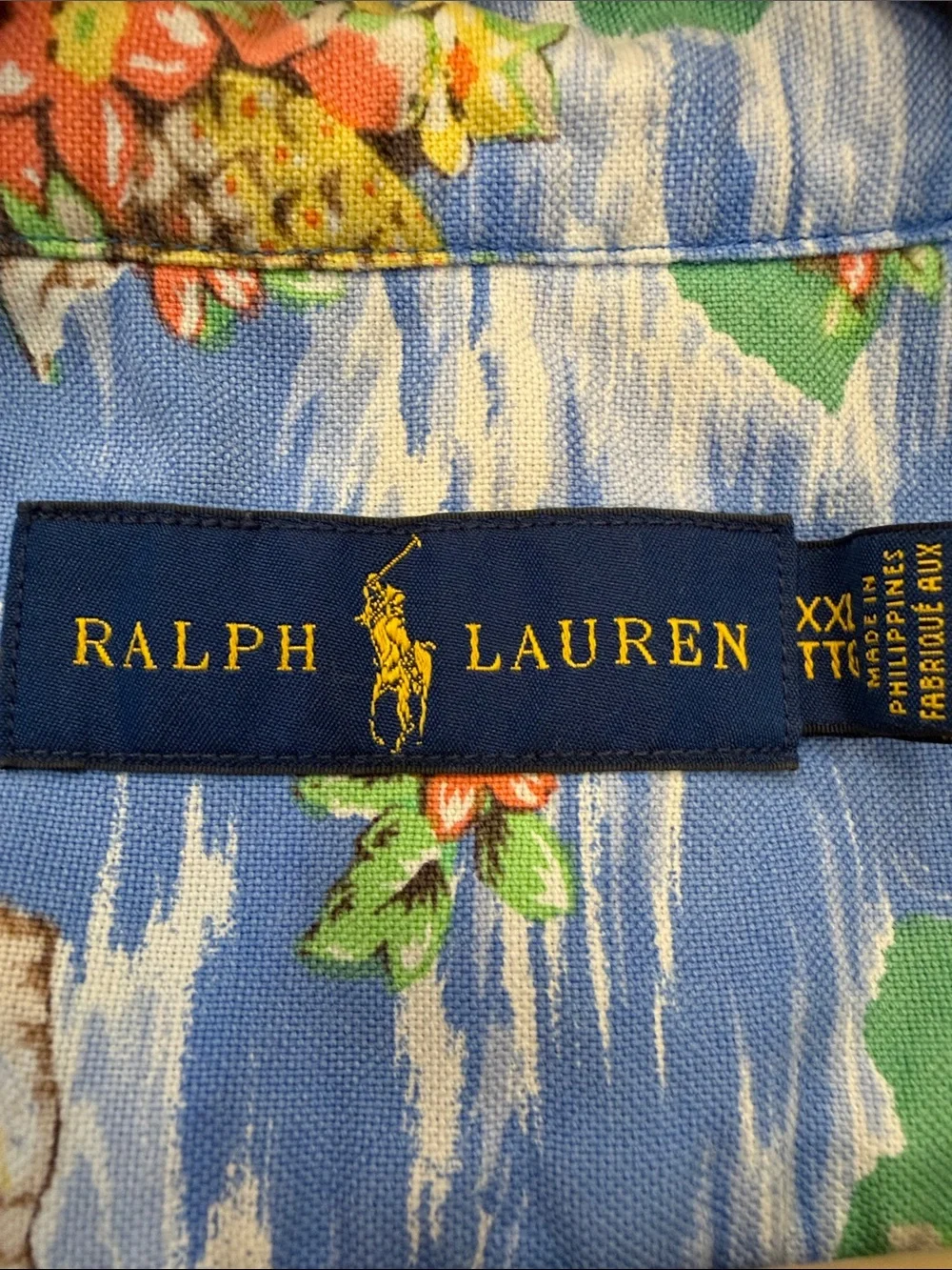 Polo Ralph Lauren Aloha Hawaiian 1/3 Button Pull Over Shirt Men Size XXL